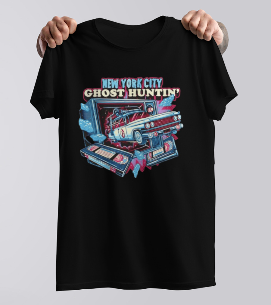 New York City Ghost Huntin' Ecto 1 VHS Tapes T-Shirt