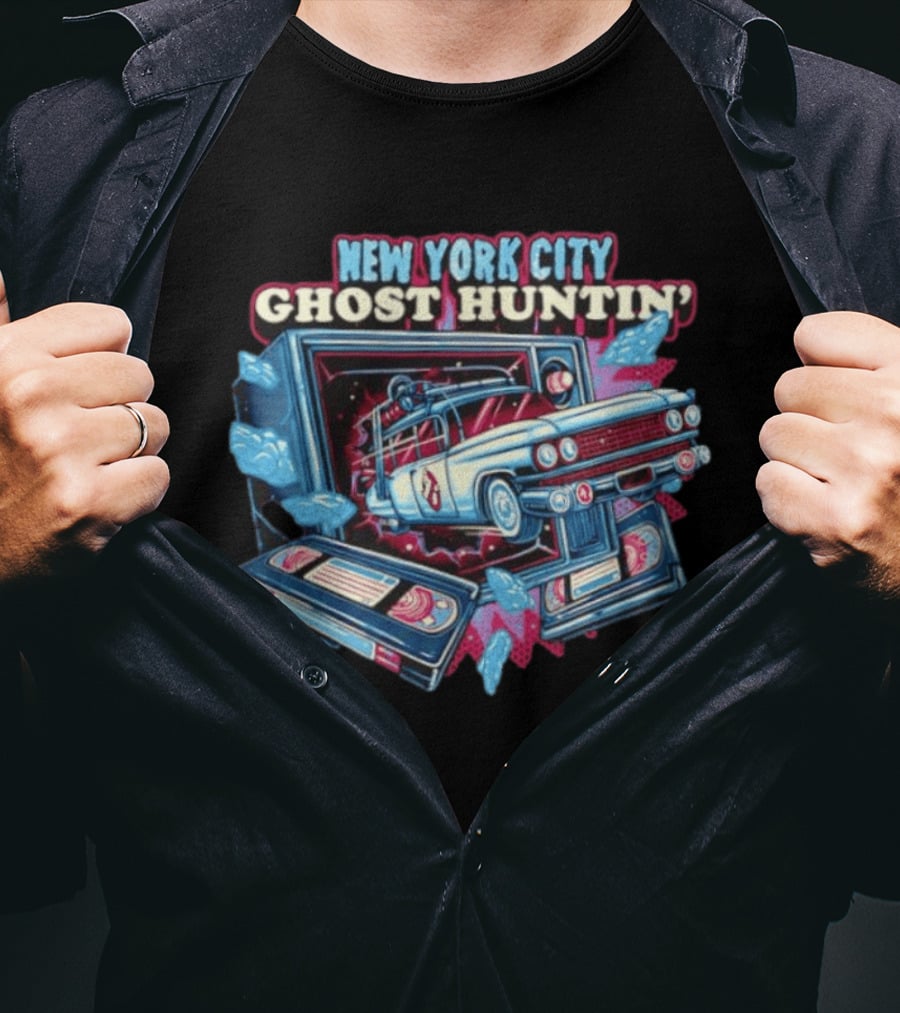 New York City Ghost Huntin' Ecto 1 VHS Tapes T-Shirt