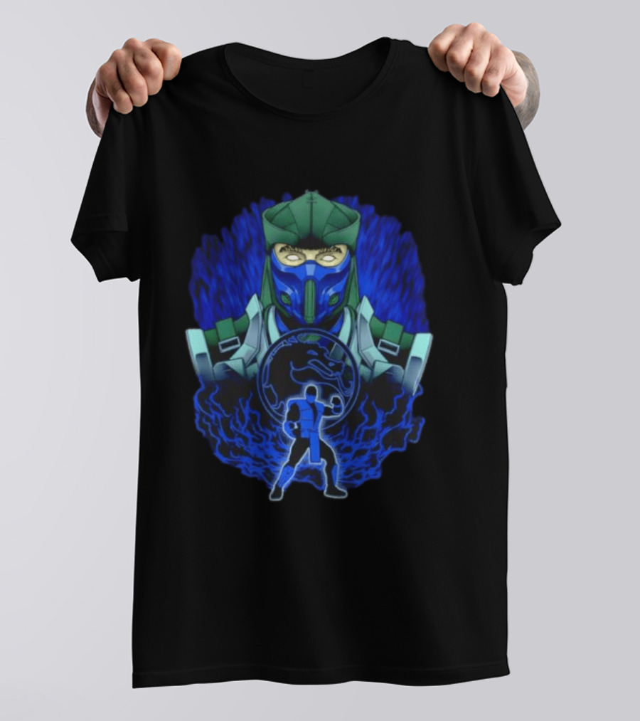 Sub Zero Mortal Kombat Dragon Icy Blue Energy Battle Action Game Iconic Arcade Fighter T-Shirt