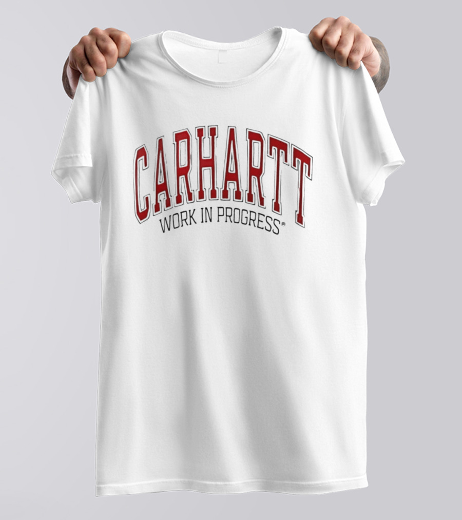 Carhartt Red Lettering Work In Progress T-Shirt