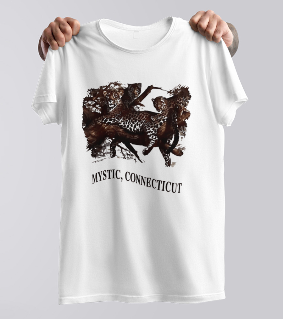 Mystic Connecticut Cheetah Panther Lion T-Shirt