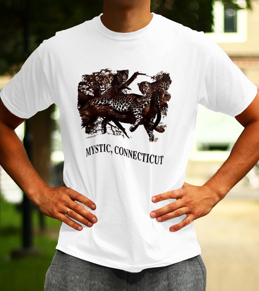 Mystic Connecticut Cheetah Panther Lion T-Shirt