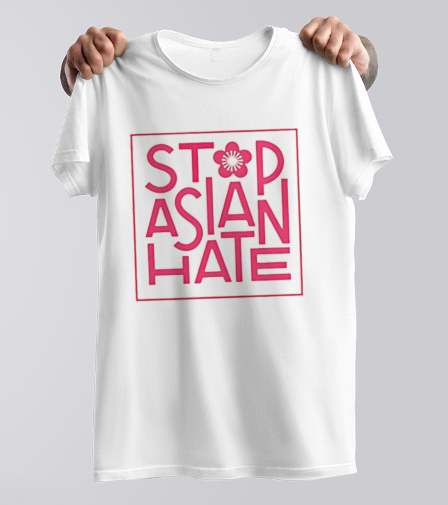 Stop Asian Hate Pink Blossom Flower Protest Activism T-Shirt