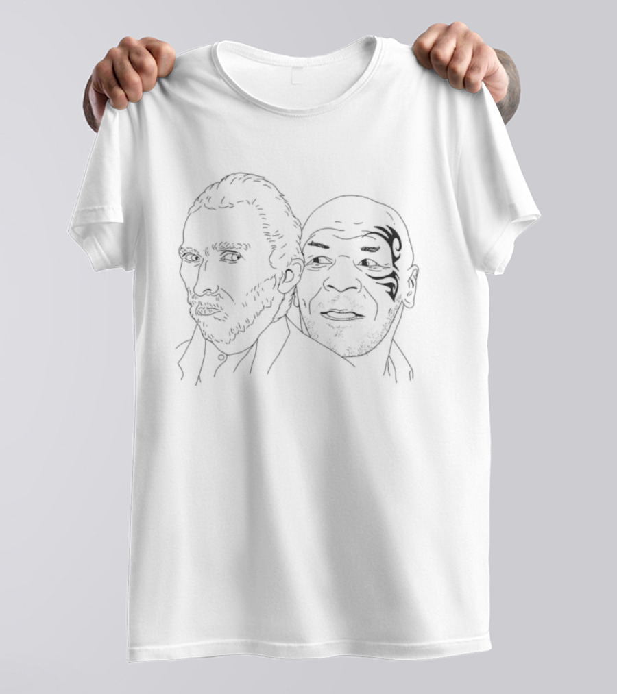 Vincent Van Gogh Mike Tyson Line Drawing Art Fusion T-Shirt