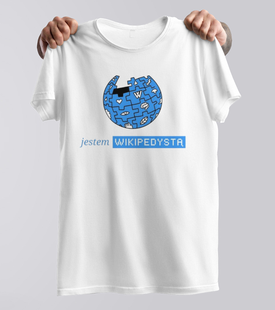 Jestem Wikipedysta Puzzle Globe Icon Eyes And Clouds T-Shirt