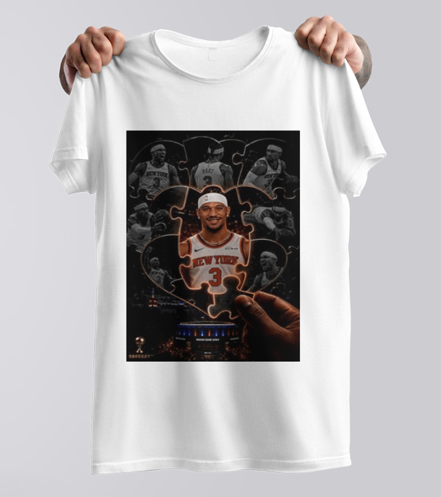Josh Hart New York Knicks NBA Madison Square Garden Puzzle Image T-Shirt