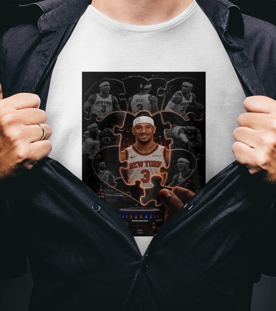Josh Hart New York Knicks NBA Madison Square Garden Puzzle Image T-Shirt