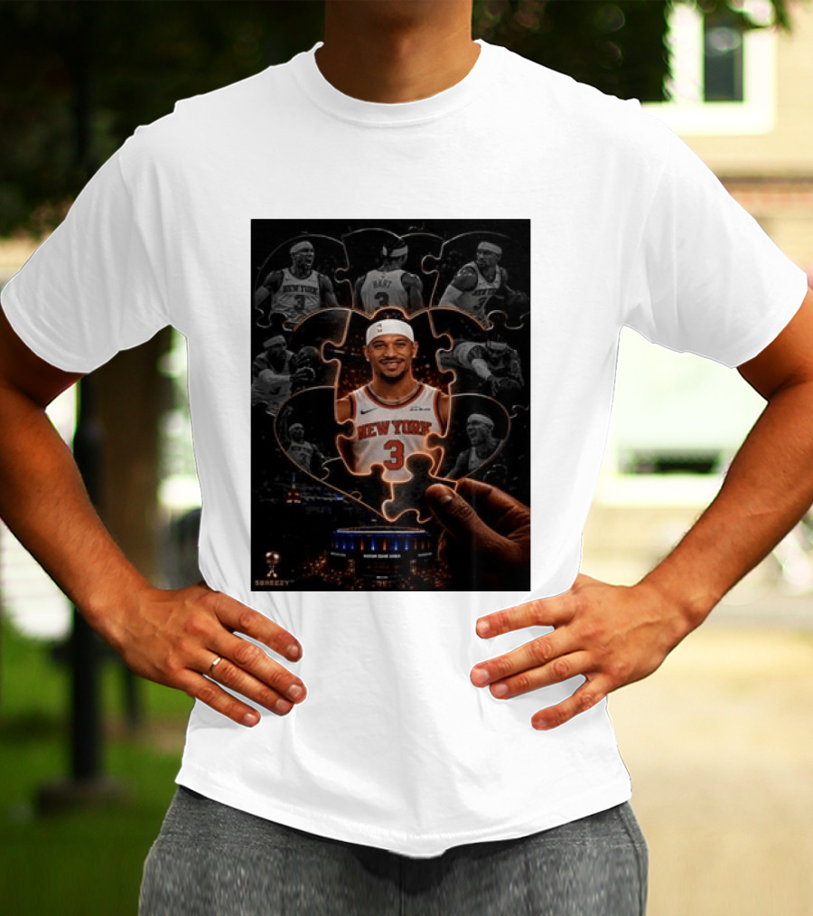 Josh Hart New York Knicks NBA Madison Square Garden Puzzle Image T-Shirt