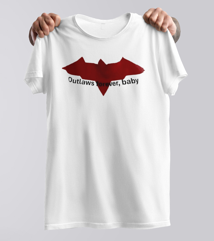 Outlaws Forever Baby Red Bat Symbol Emo T-Shirt