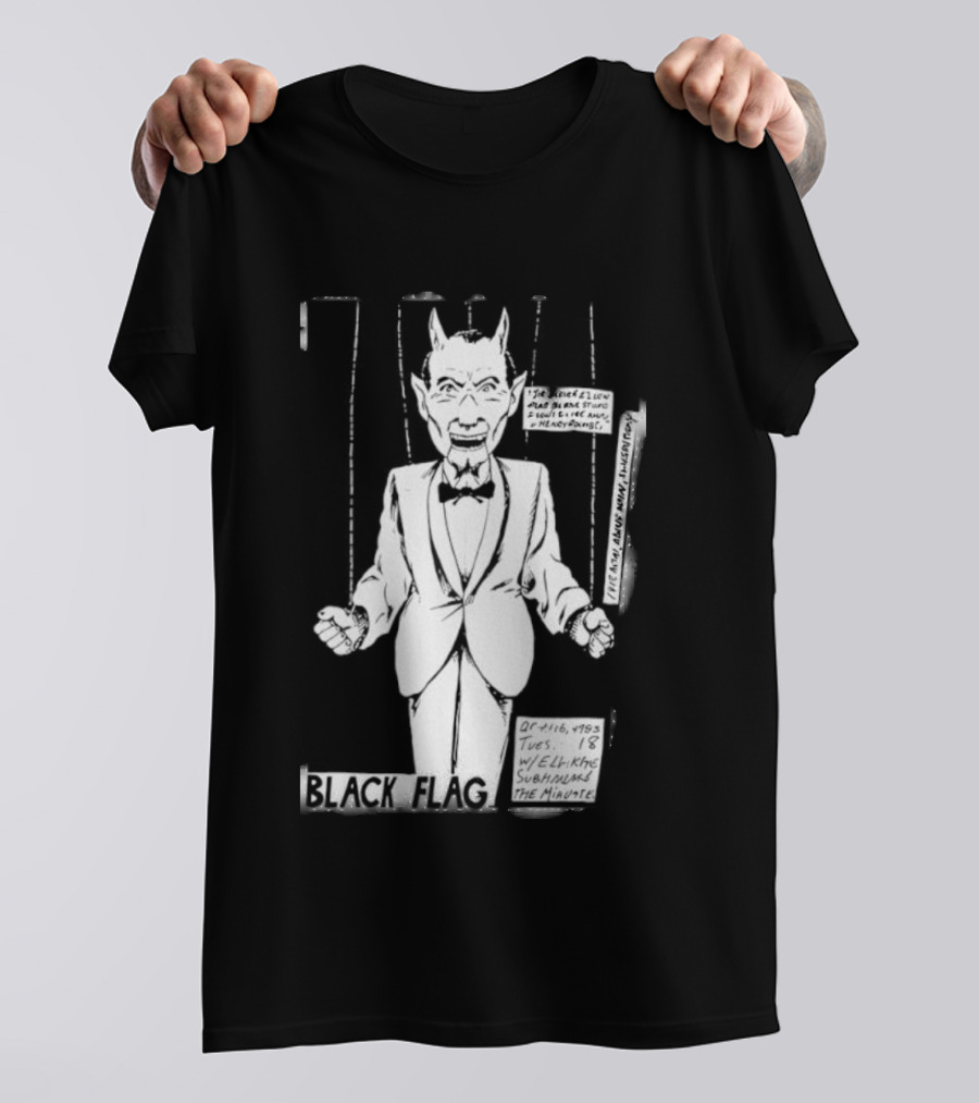 Raymond Pettibon Black Flag Devil Puppet T-Shirt