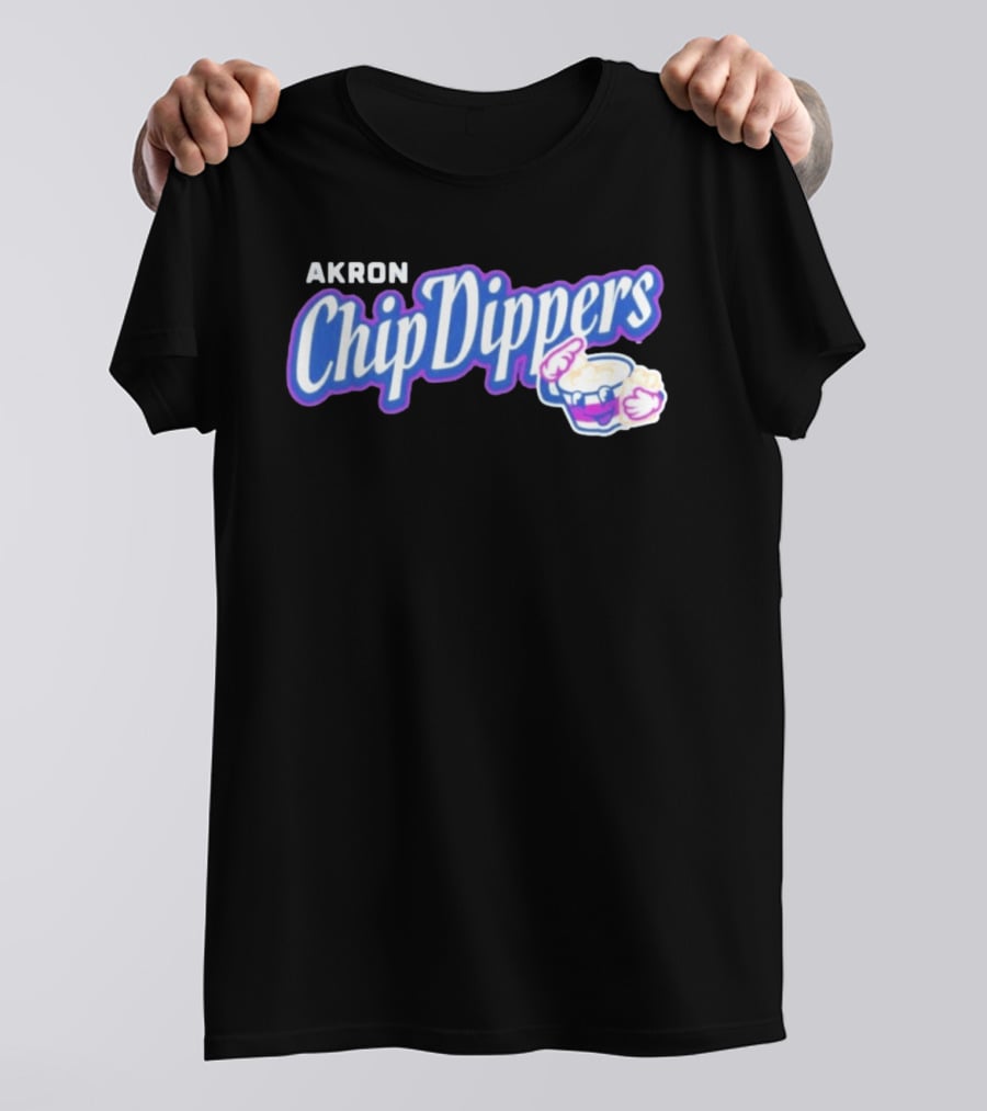 Akron Chip Dippers MLB Baseball Logo With Chip And Dip T-Shirt