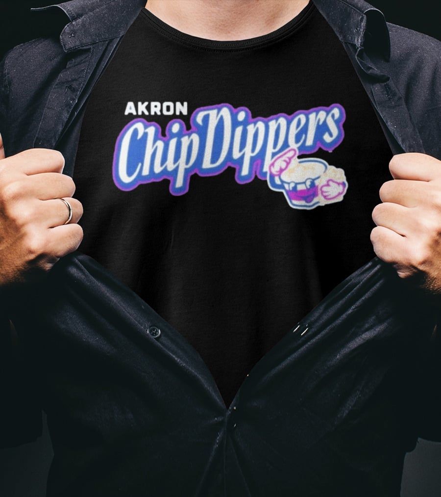 Akron Chip Dippers MLB Baseball Logo With Chip And Dip T-Shirt