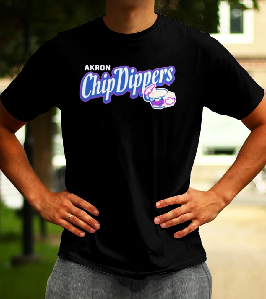 Akron Chip Dippers MLB Baseball Logo With Chip And Dip T-Shirt