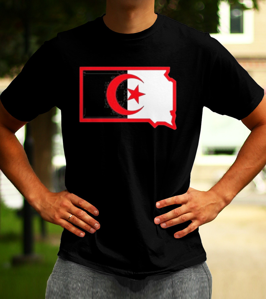 Lawrence Of Algeria South Dakota Flag Shape Crescent Star T-Shirt