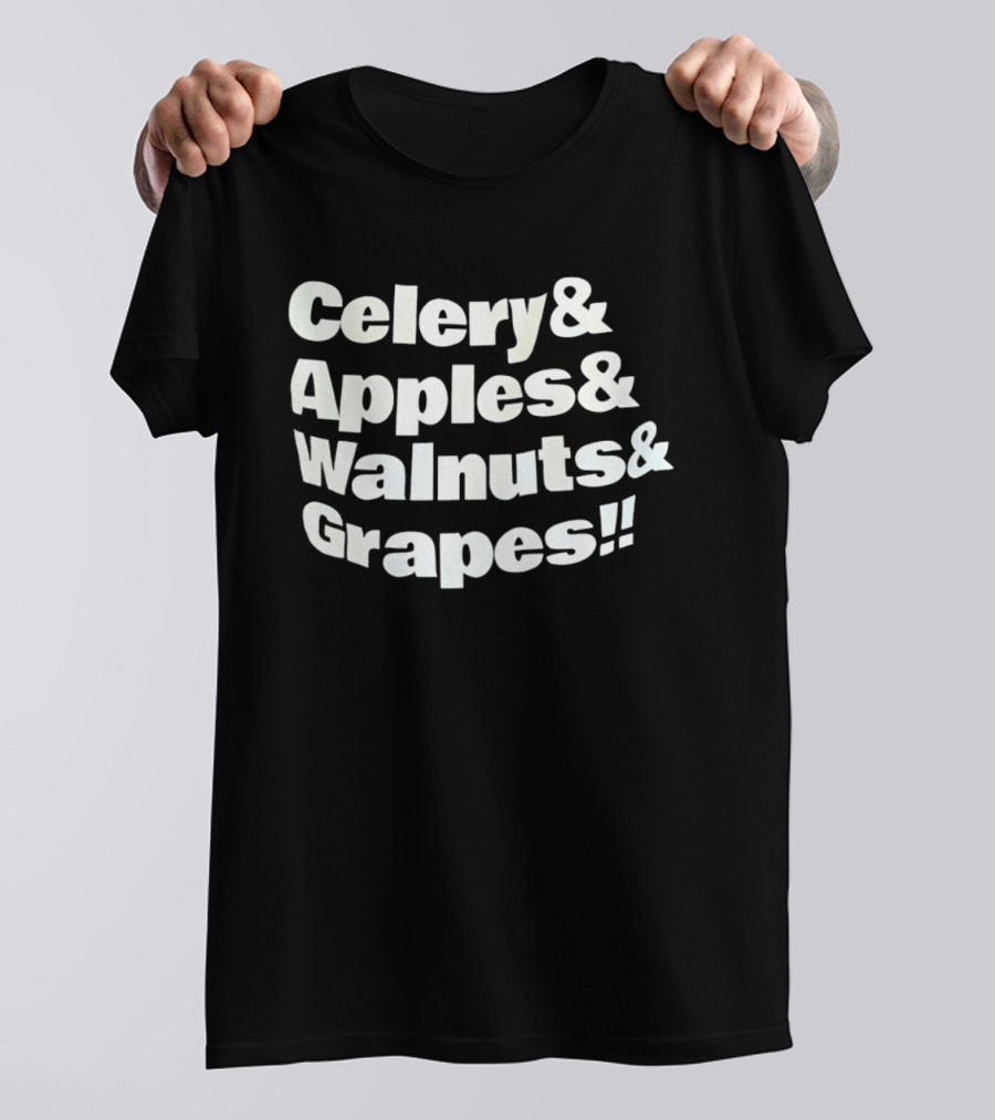 Celery Apples Walnuts Grapes Food Ingredients List T-Shirt