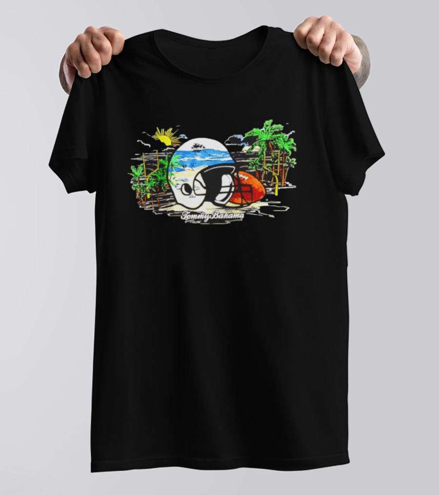 Chicago Bears Tommy Bahama Oasis Endzone Tropical Helmet Football Scene T-Shirt