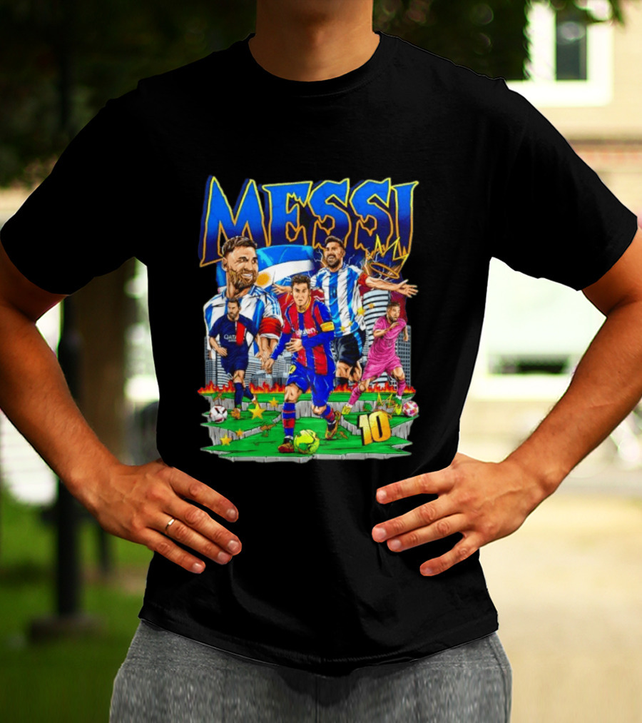 Messi Argentina FC Barcelona Inter Miami No.10 Soccer Star T-Shirt