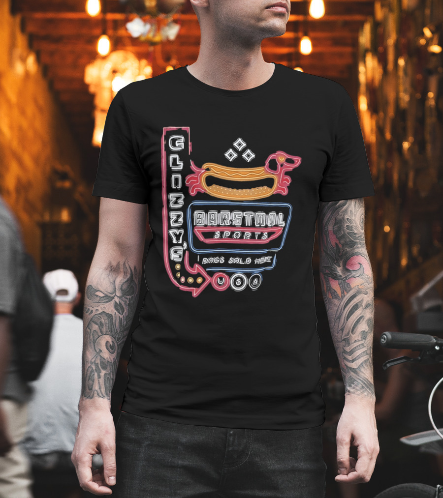 Glizzy Barstool Sports Dog Sold Here Neon USA T-Shirt