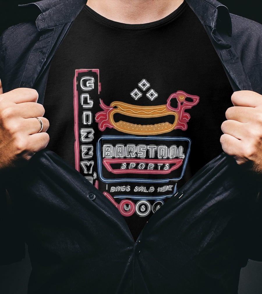 Glizzy Barstool Sports Dog Sold Here Neon USA T-Shirt