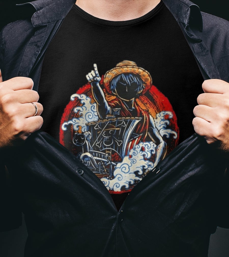 One Piece Monkey D Luffy And Going Merry Adventure Voyage T-Shirt