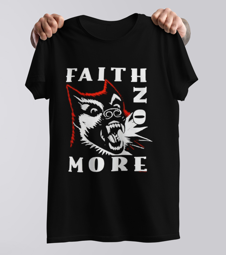 Faith No More Dog Graphic Bold Red White Band T-Shirt