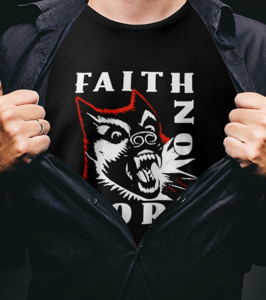 Faith No More Dog Graphic Bold Red White Band T-Shirt