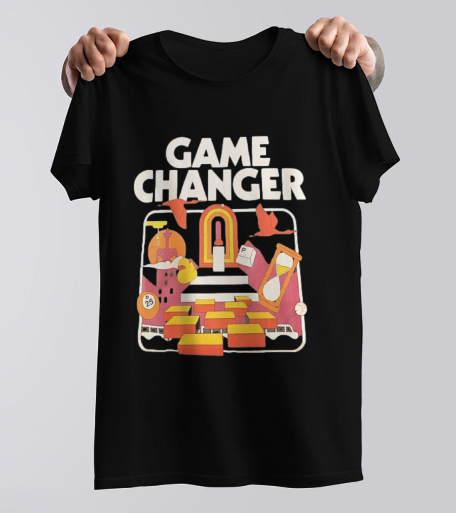 Game Changer Retro Arcade Countdown Hourglass Wings T-Shirt