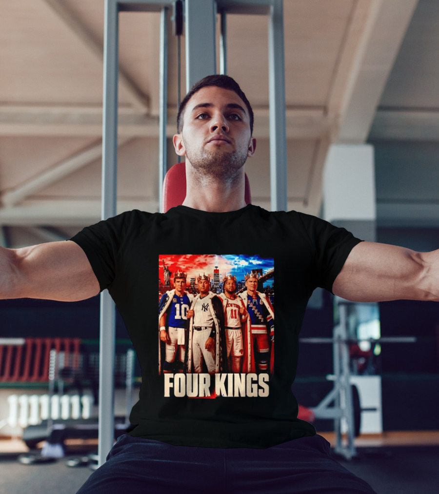 Four Kings New York Giants Yankees Knicks Rangers T-Shirt