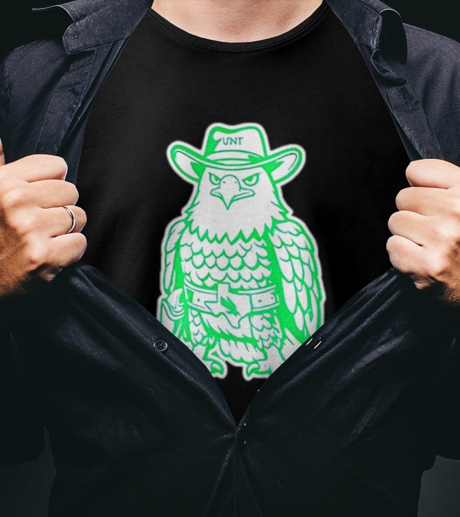 North Texas Mean Green Eagle UNT Cowboy Hat T-Shirt