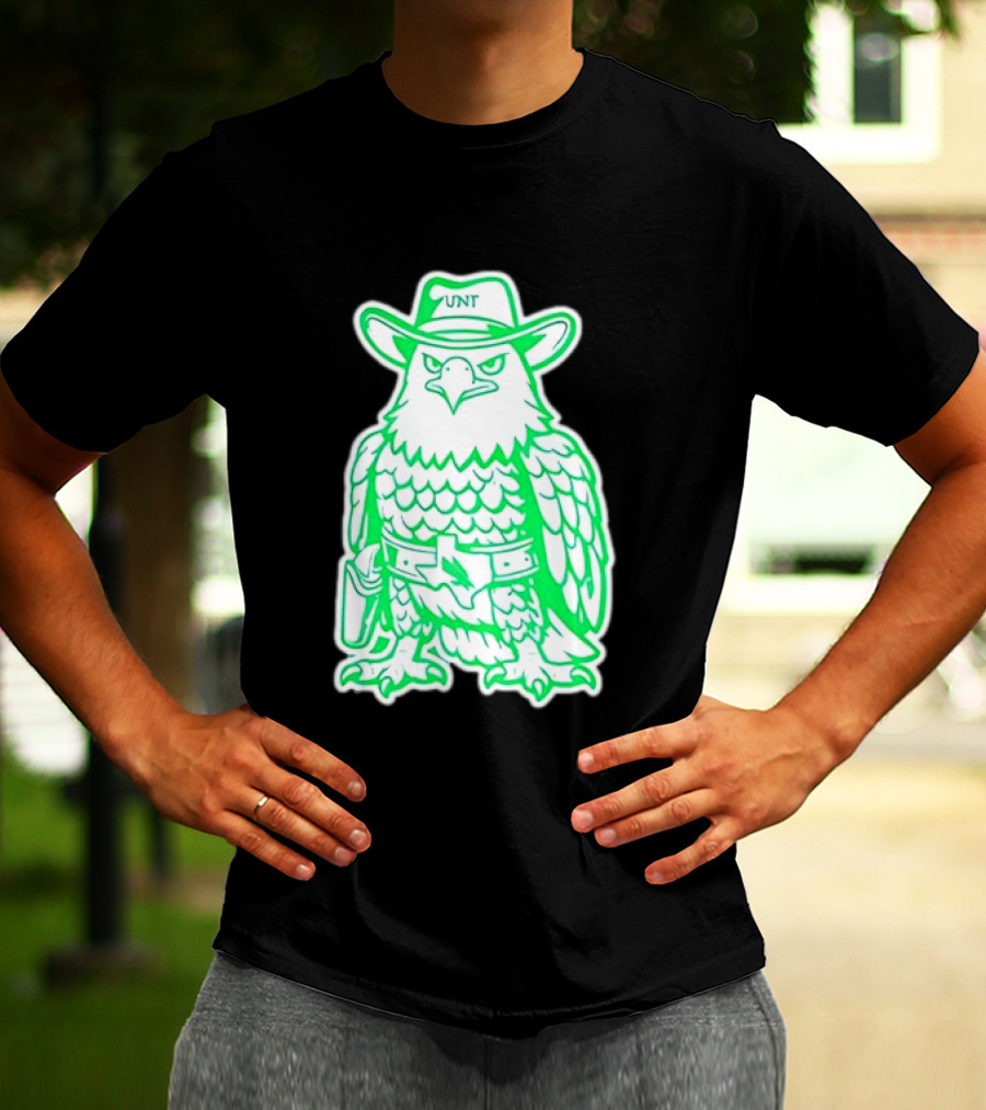 North Texas Mean Green Eagle UNT Cowboy Hat T-Shirt