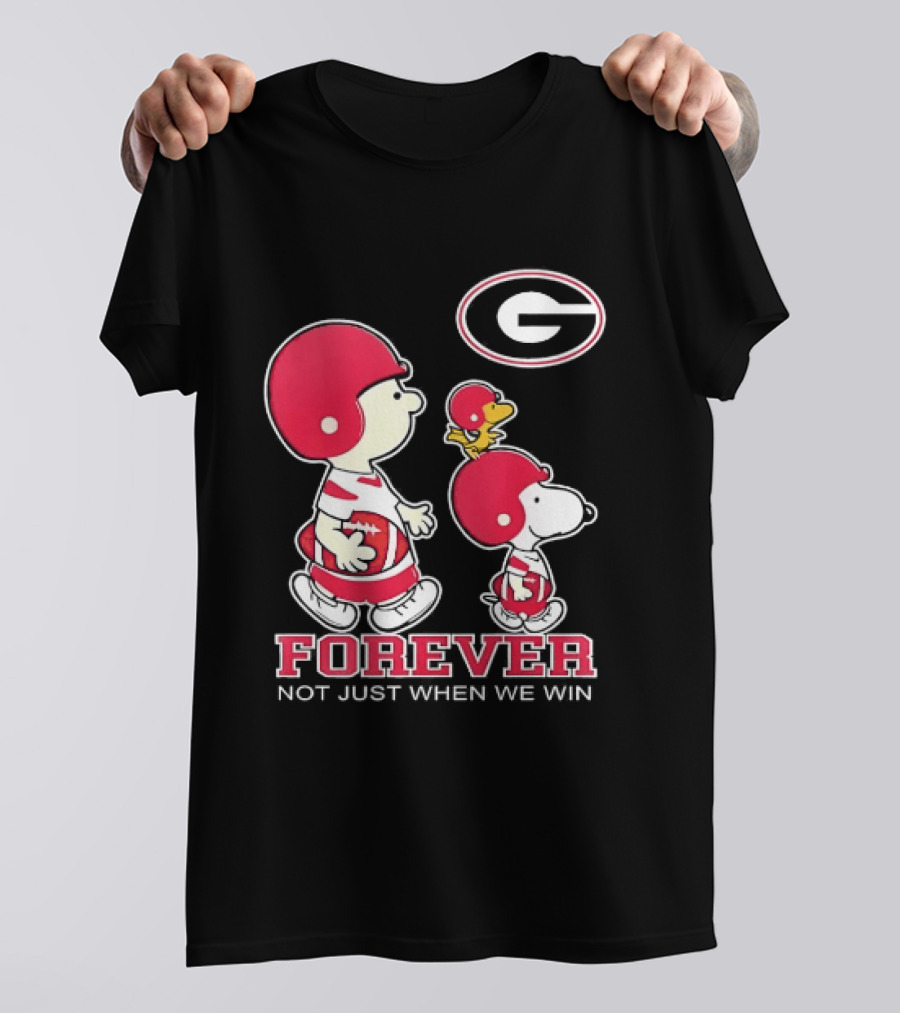 Peanuts Characters Georgia Bulldogs Forever Not Just When We Win T-Shirt
