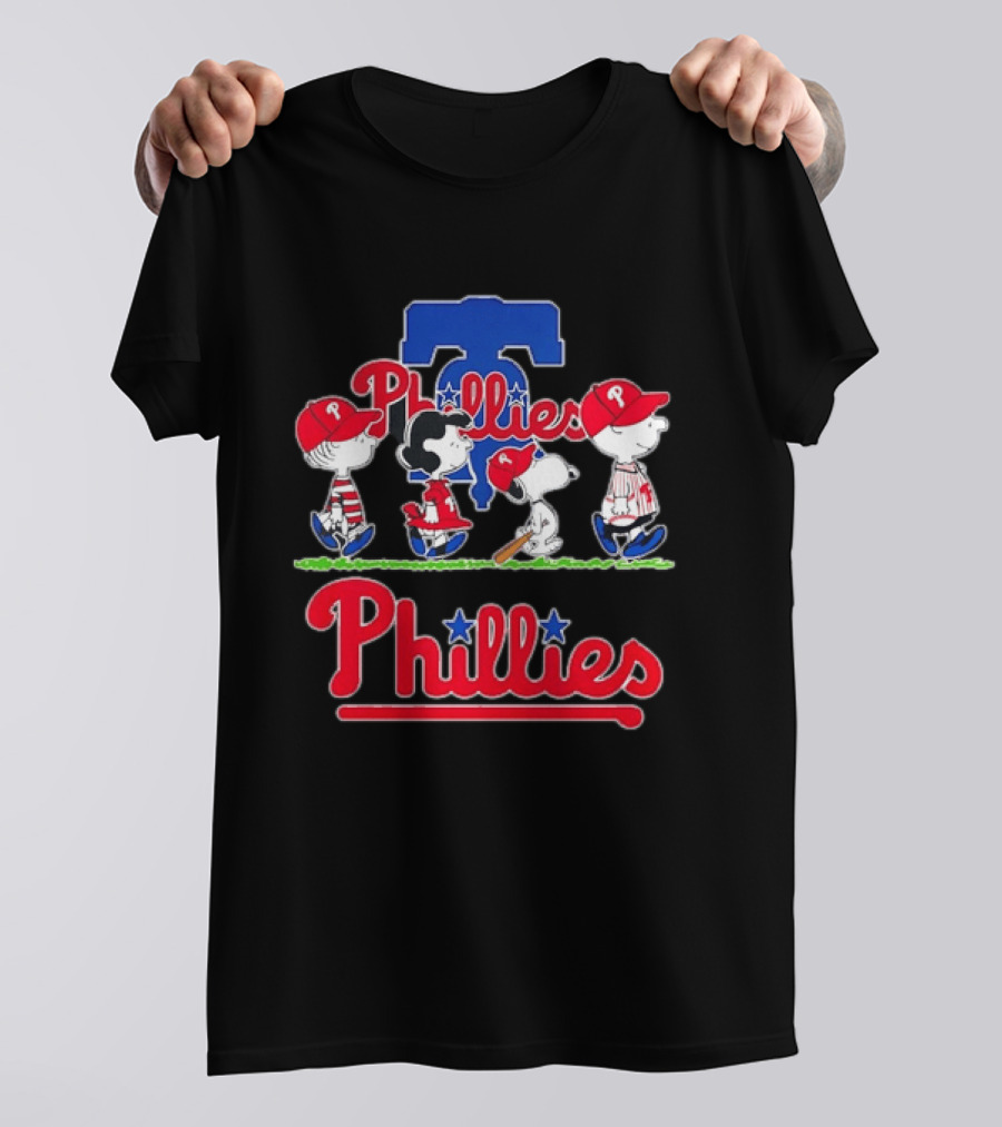 Peanuts Gang Philadelphia Phillies Walking T-Shirt