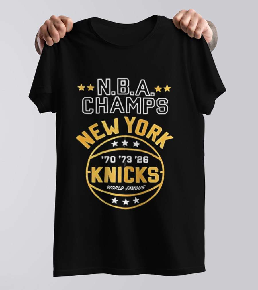 New York Knicks N.B.A. Champs 70 73 86 World Famous T-Shirt