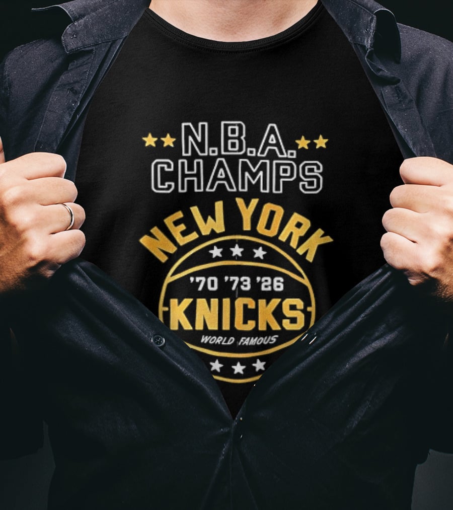 New York Knicks N.B.A. Champs 70 73 86 World Famous T-Shirt