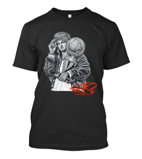 Retired From Society New York Freedom Is A State Of Mind Statue Holding Trophy T-Shirt