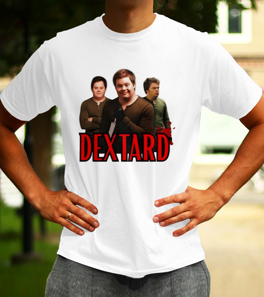 Dextard Meme Parody With Triple Character Image And Red T-Shirt