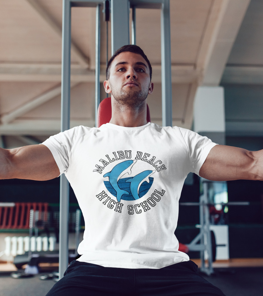 Malibu Beach High School Dolphins Ocean T-Shirt