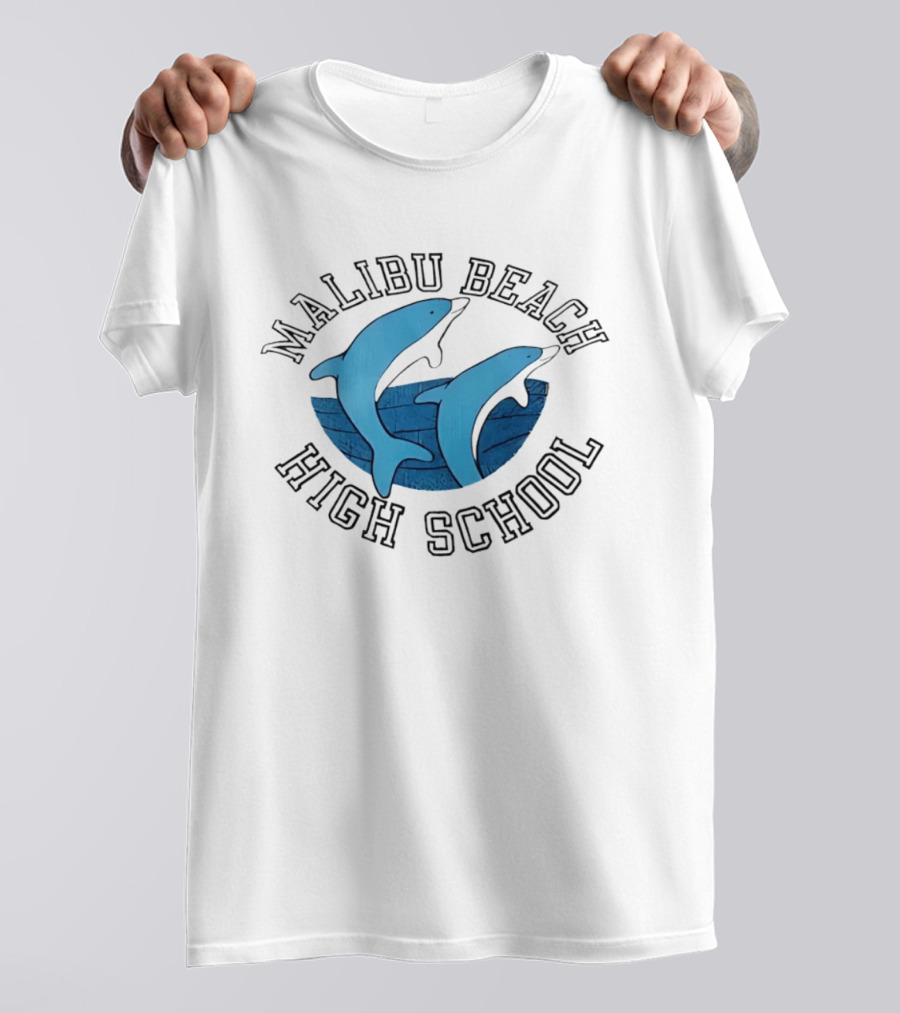 Malibu Beach High School Dolphins Ocean T-Shirt