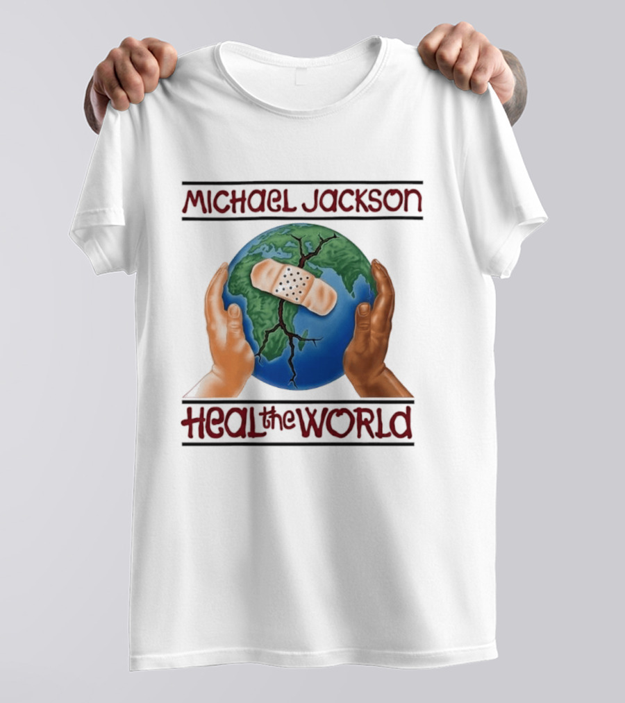 Michael Jackson Heal The World Earth Bandage Hands T-Shirt