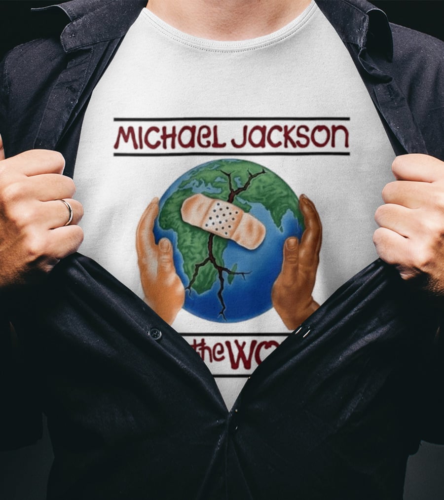 Michael Jackson Heal The World Earth Bandage Hands T-Shirt