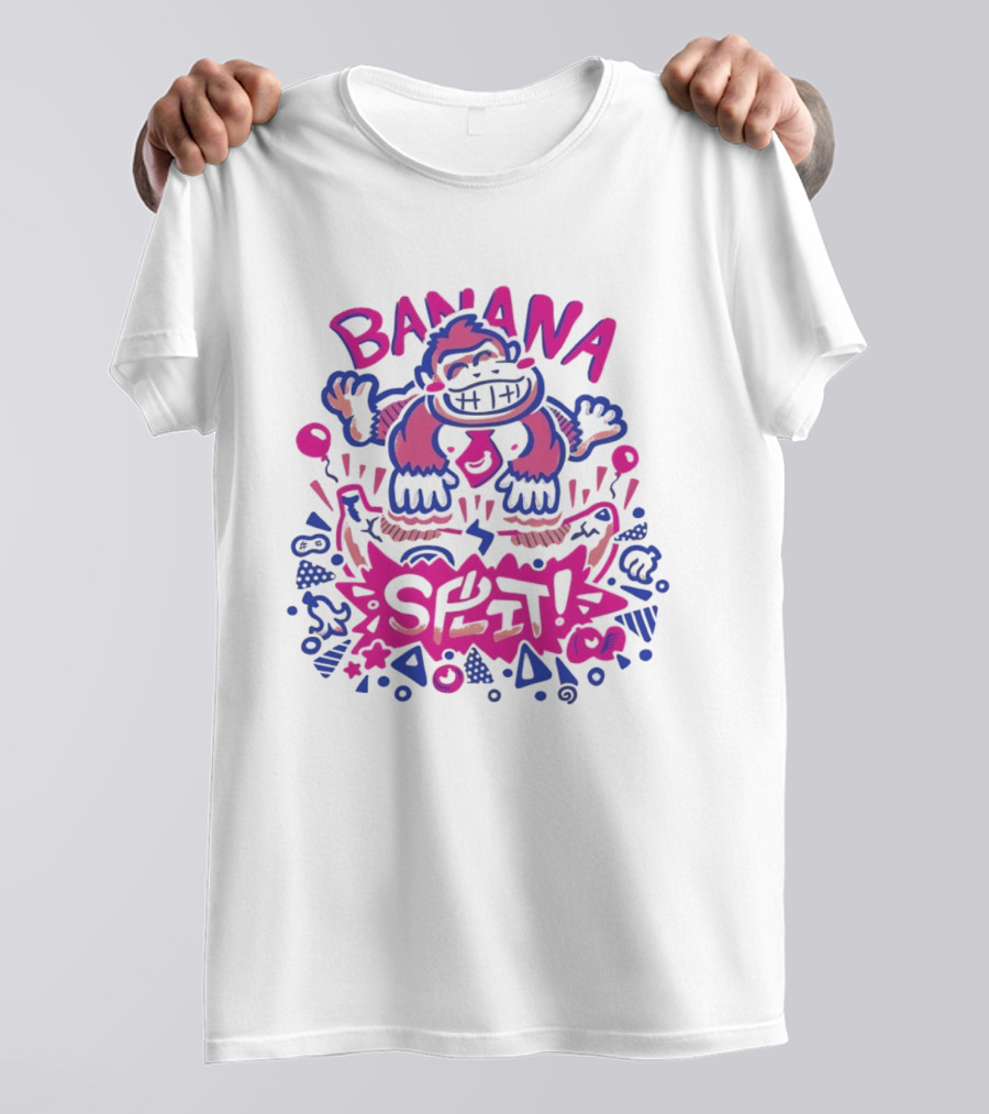 Banana Split Monkey Cartoon Fun T-Shirt