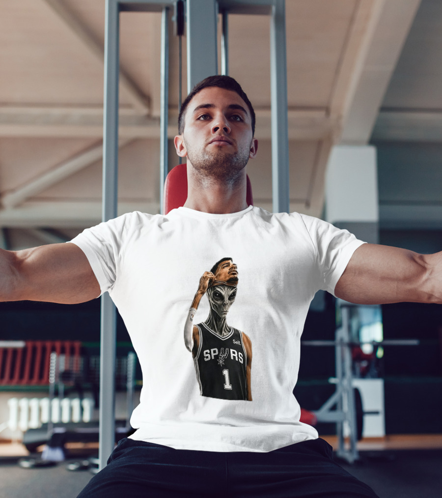 Wembanyama Spurs Alien Takeover Face Reveal Self 1 T-Shirt