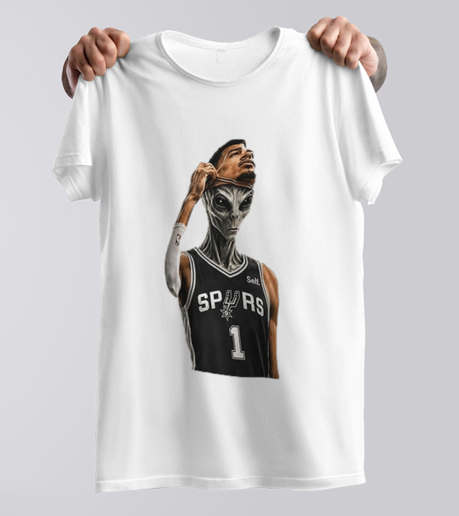 Wembanyama Spurs Alien Takeover Face Reveal Self 1 T-Shirt
