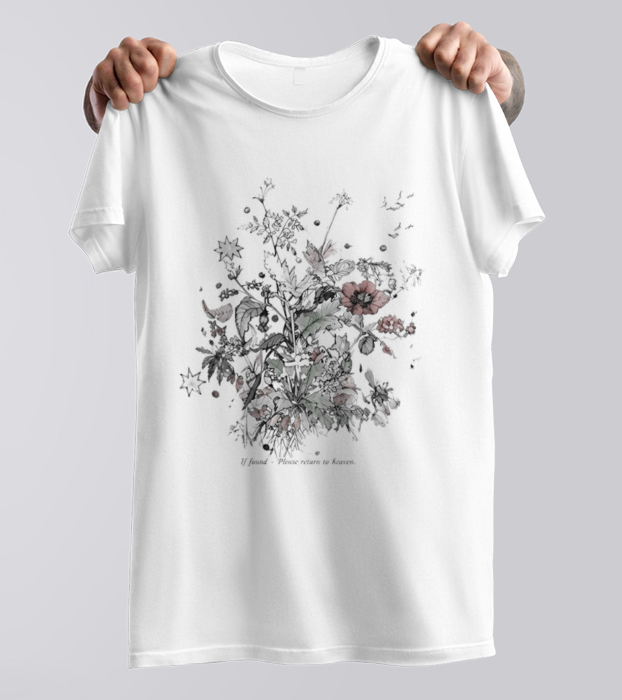 If Found Please Return To Heaven Wildflower Floral T-Shirt