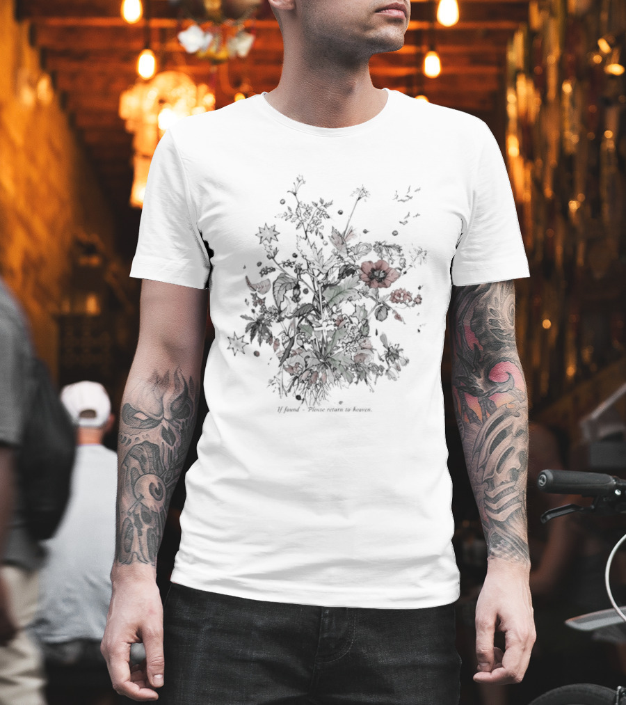 If Found Please Return To Heaven Wildflower Floral T-Shirt