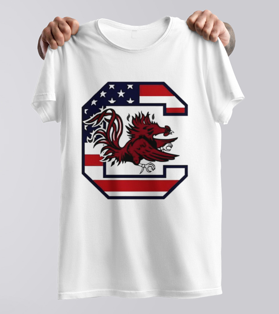 American Flag South Carolina Gamecocks C T-Shirt