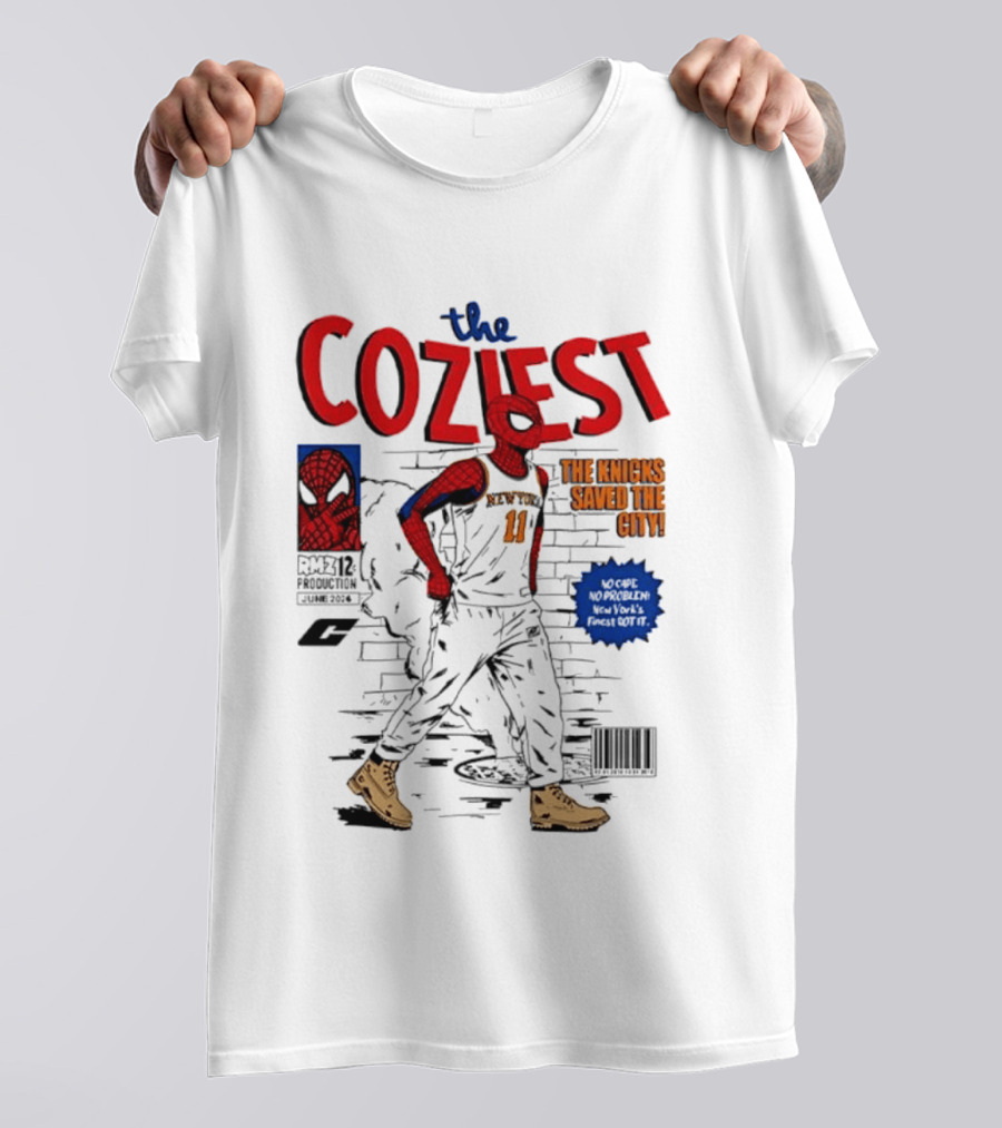 The Coziest Spider Man New York Knicks 01 The Knicks Saved The City No Cape No Problem T-Shirt