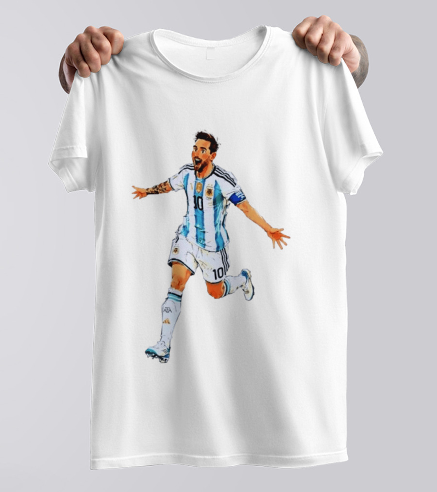 Steph Buru Lionel Messi Celebrating AFA 10 Argentina National Team Soccer T-Shirt