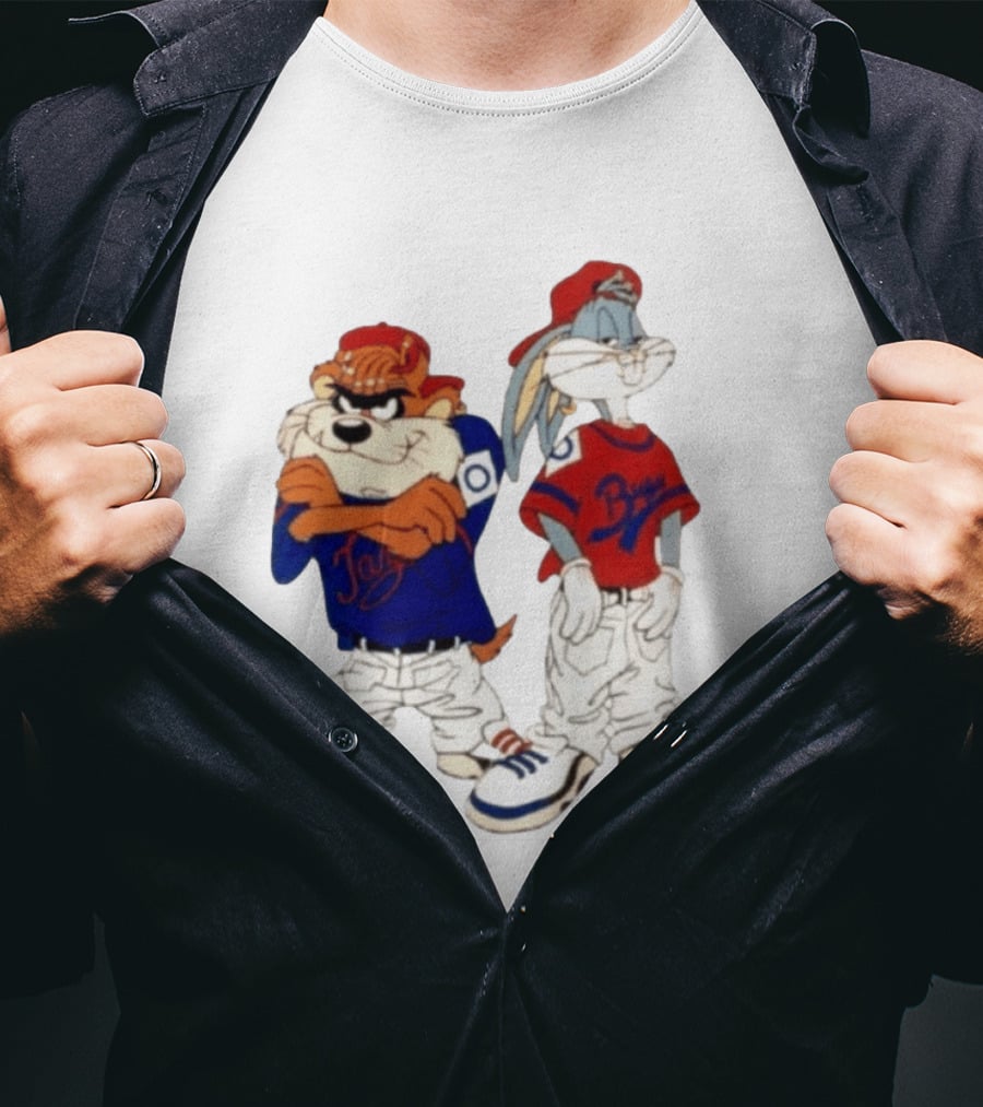 Taz Bugs Looney Tunes Baseball Style Casual Streetwear T-Shirt