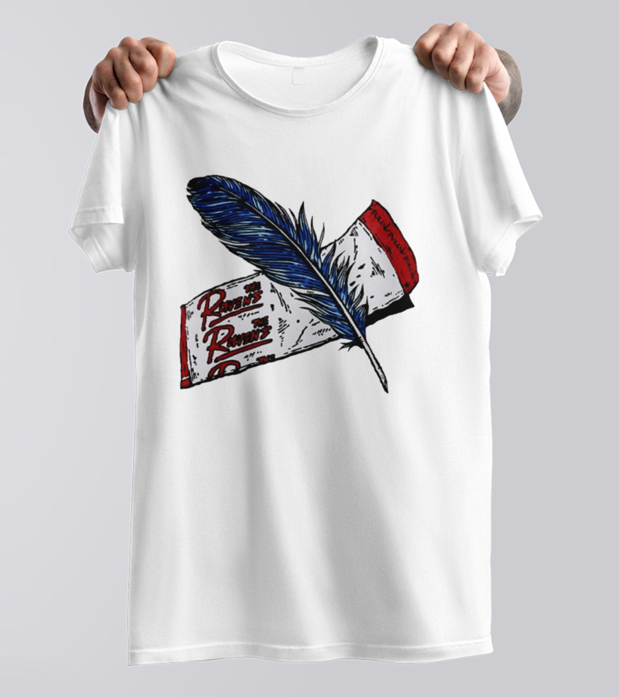 The Ravens Hirotton Blue Feather Pull Pull Pull T-Shirt